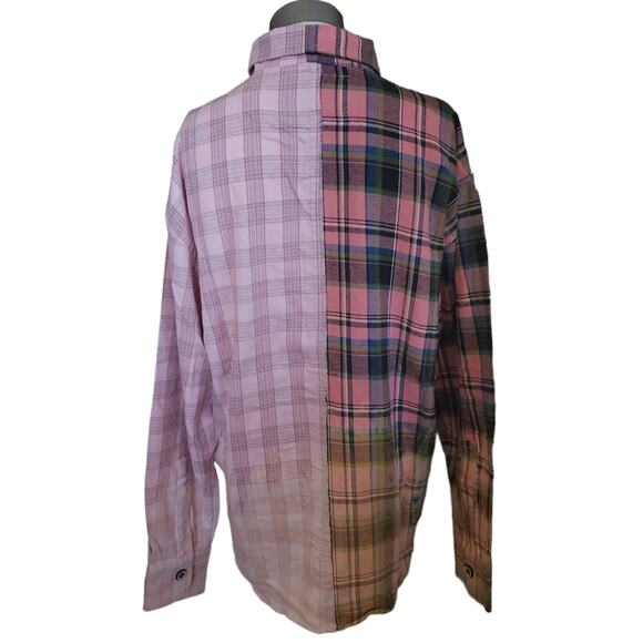 LA DETRESSE Scorpio Flannel plaid colorblock button down up shirt Size M NEW - Picture 4 of 9